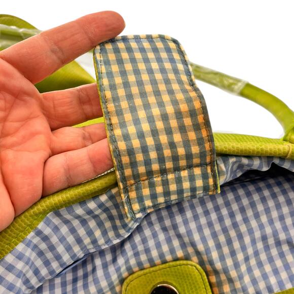 RARE Vintage 70s Womens Handbag Cats Spring Green Floral New Flawed Read Below - Picture 9 of 10